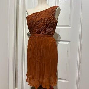 Club Monaco One-Shoulder Rust Dress